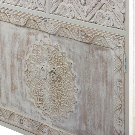 estanteria de metal y madera tallada 84x35x200 cm