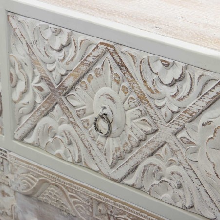 estanteria de metal y madera tallada 84x35x200 cm