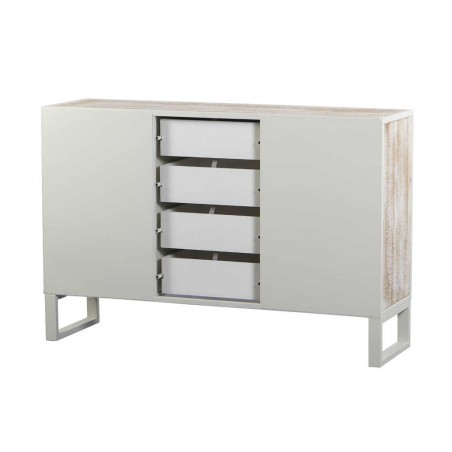 aparador de metal y madera tallado 120x35x80 cm