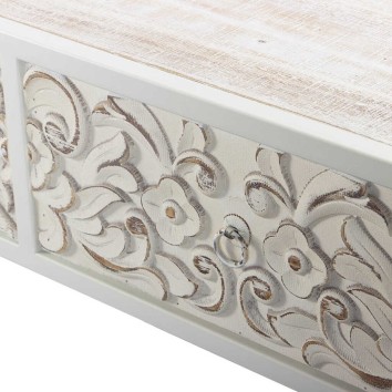 consola de metal y madera tallado 120x35x80 cm 2