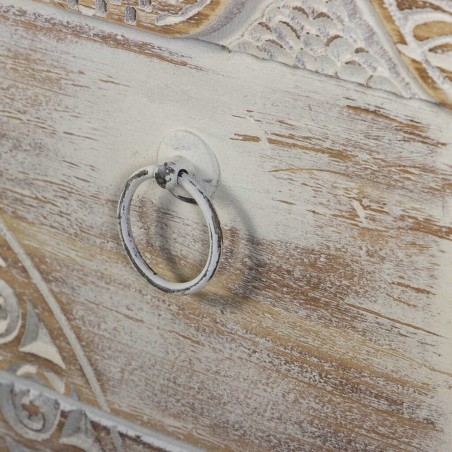 comoda de metal y madera tallada 80x35x80 cm