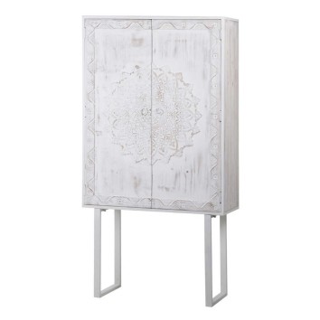 cabinet metal y madera tallado 85x38x175 cm