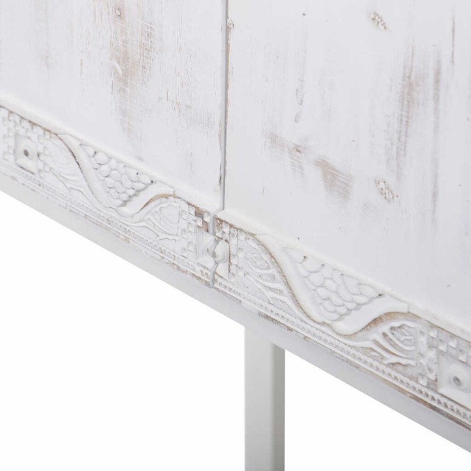 cabinet metal y madera tallado 85x38x175 cm