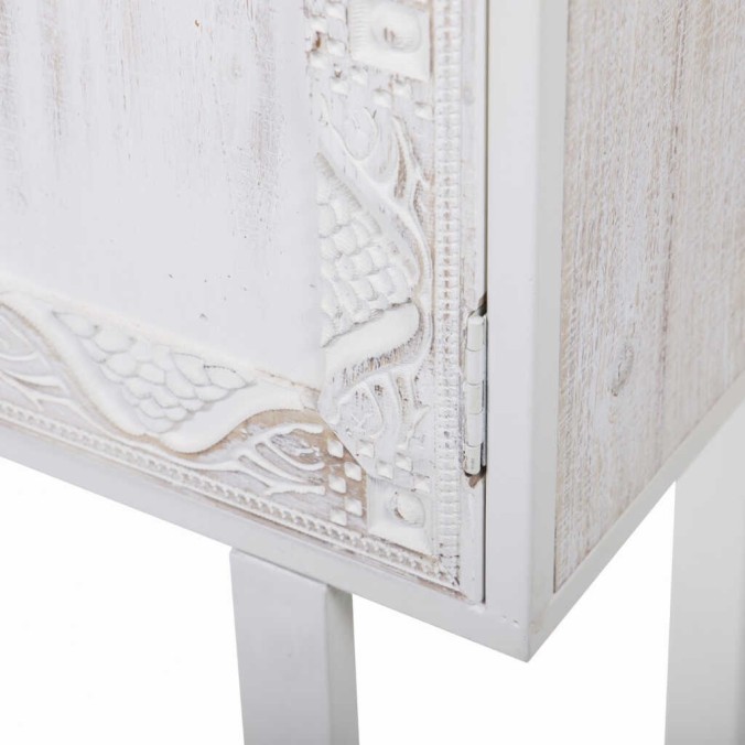 cabinet metal y madera tallado 85x38x175 cm