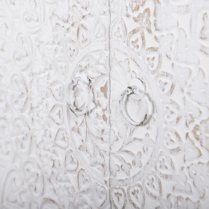 cabinet metal y madera tallado 85x38x175 cm