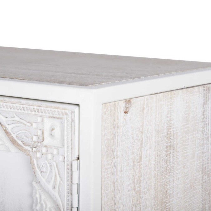 cabinet metal y madera tallado 85x38x175 cm