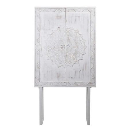 cabinet metal y madera tallado 85x38x175 cm