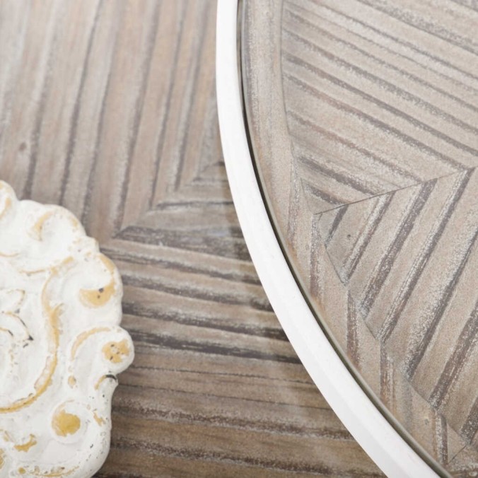 set 2 mesas metal-madera talla 47x47x50-42x42x45cm