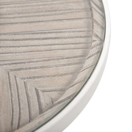 set 2 mesas metal-madera talla 47x47x50-42x42x45cm