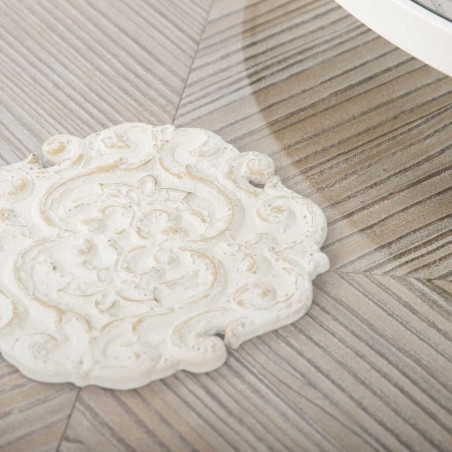 set 2 mesas metal-madera talla 80x80x50-70x70x40cm