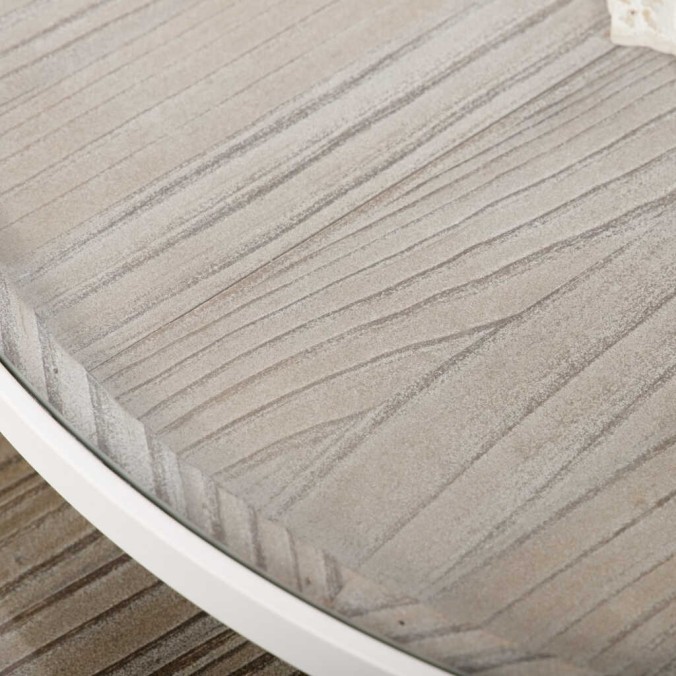 set 2 mesas metal-madera talla 80x80x50-70x70x40cm