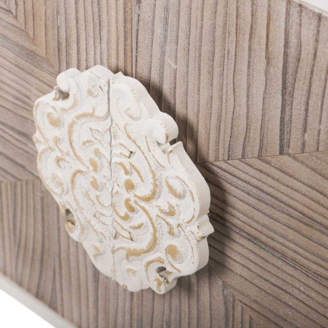 librero metal y madera tallada 84x35x200 cm