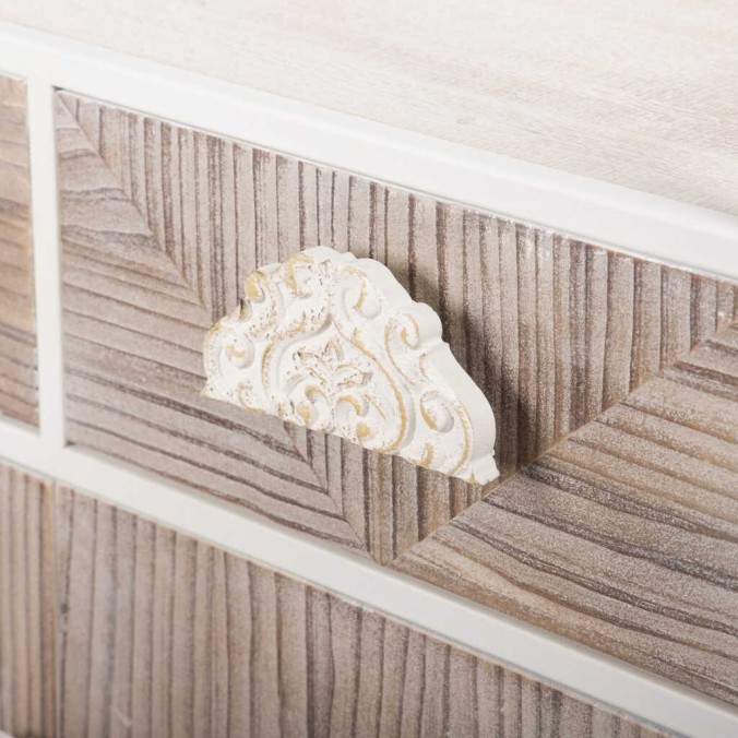 librero metal y madera tallada 84x35x200 cm