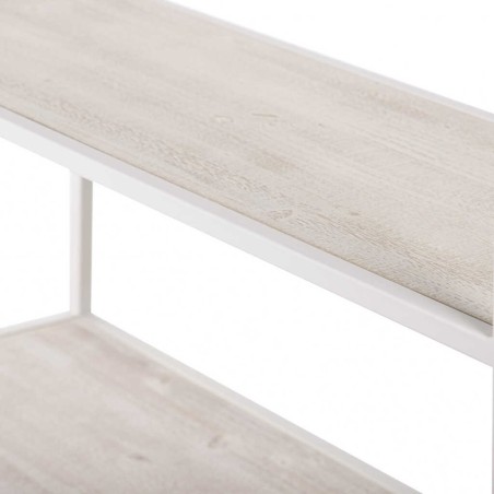 librero metal y madera tallada 84x35x200 cm