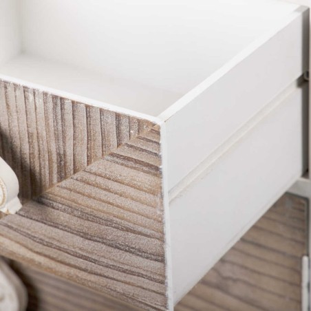 librero metal y madera tallada 84x35x200 cm