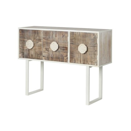 aparador metal y madera tallada 120x35x90 cm