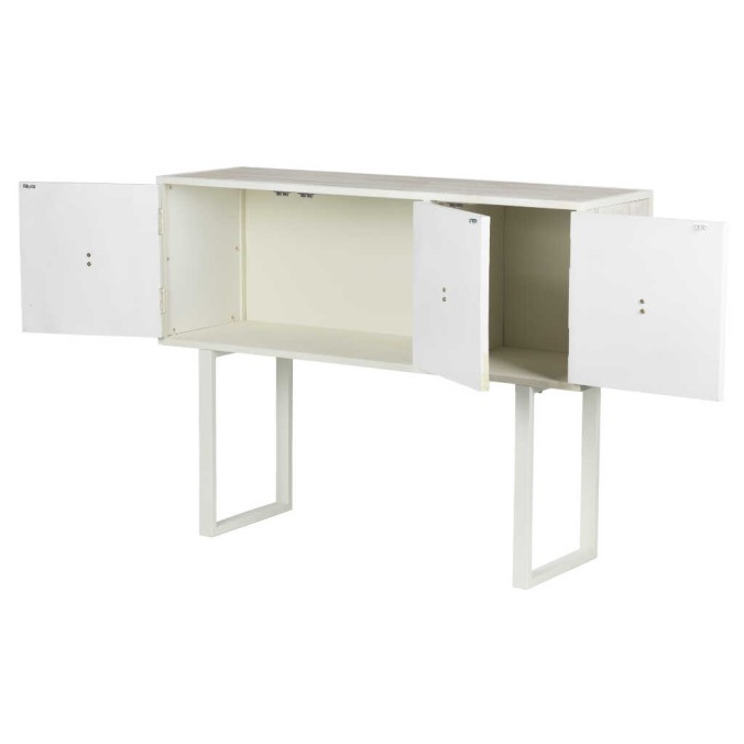 aparador metal y madera tallada 120x35x90 cm