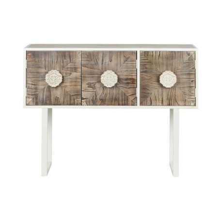 aparador metal y madera tallada 120x35x90 cm