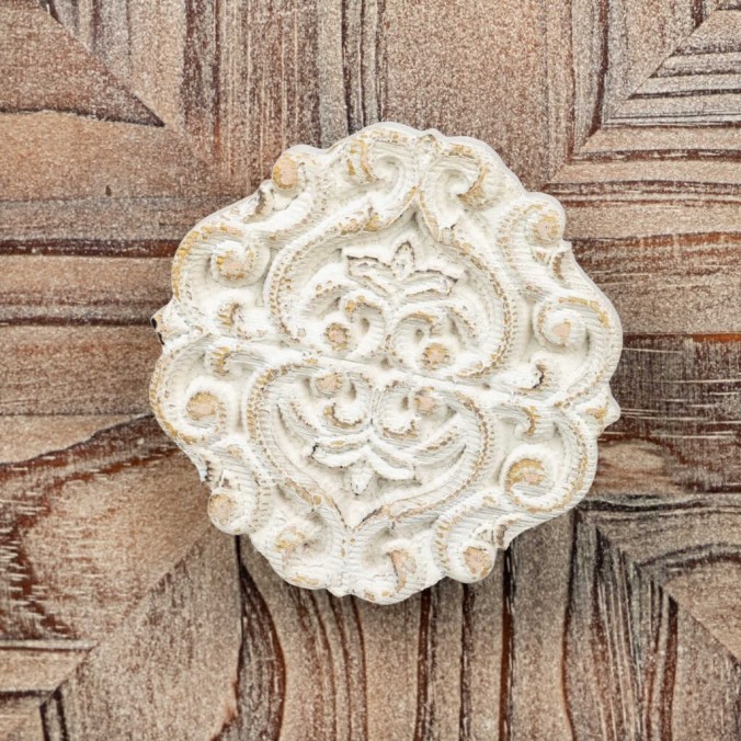 aparador metal y madera tallada 120x35x90 cm