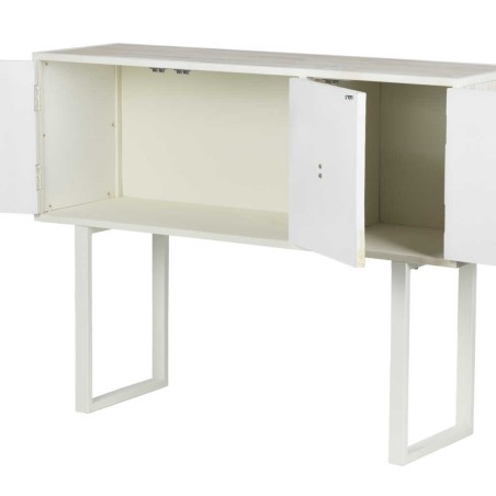 aparador metal y madera tallada 120x35x90 cm