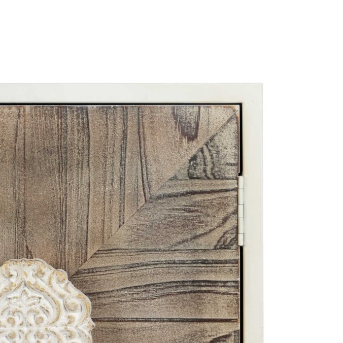 aparador metal y madera tallada 120x35x90 cm