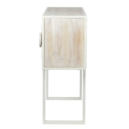 aparador metal y madera tallada 120x35x90 cm