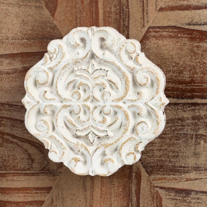 aparador metal y madera tallada 120x35x80 cm