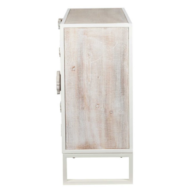 aparador metal y madera tallada 120x35x80 cm