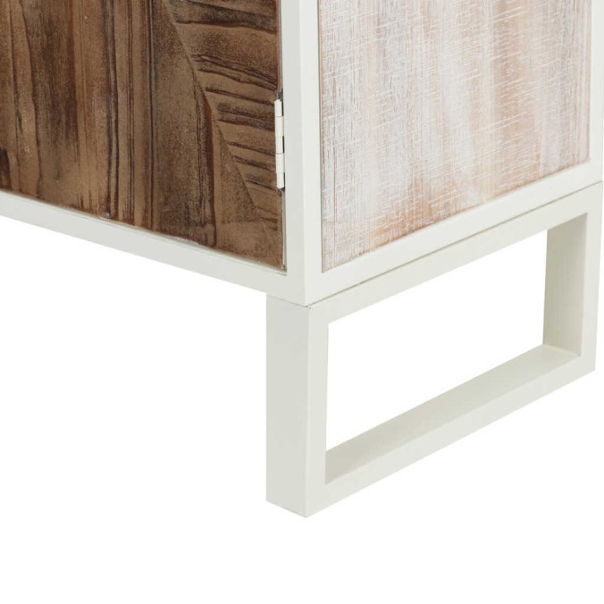 aparador metal y madera tallada 120x35x80 cm