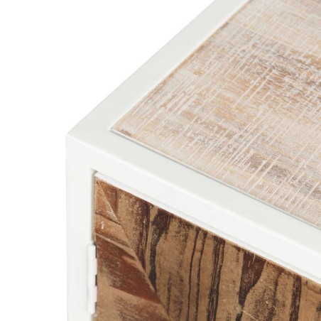 aparador metal y madera tallada 120x35x80 cm