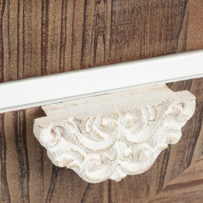 aparador metal y madera tallada 120x35x80 cm