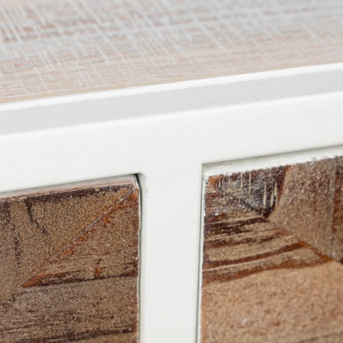 consola metal y madera tallada 120x35x80 cm