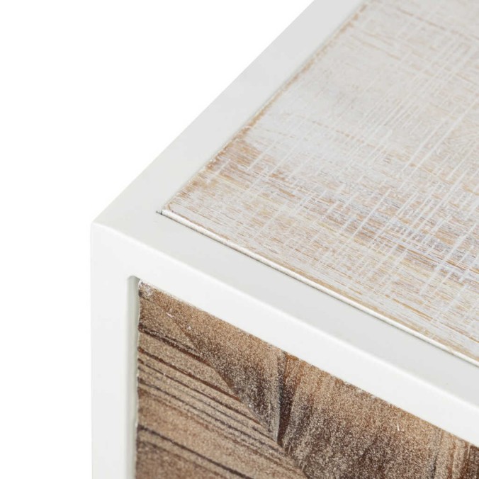 consola metal y madera tallada 120x35x80 cm