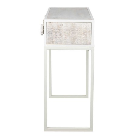 consola metal y madera tallada 120x35x80 cm