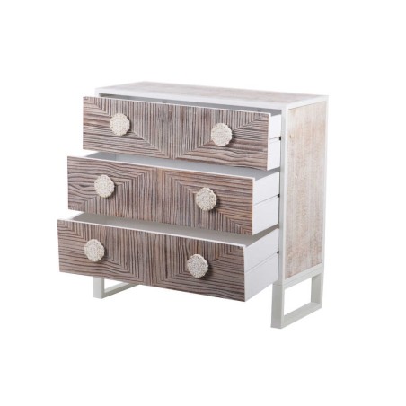 comoda metal y madera tallada 80x35x80 cm