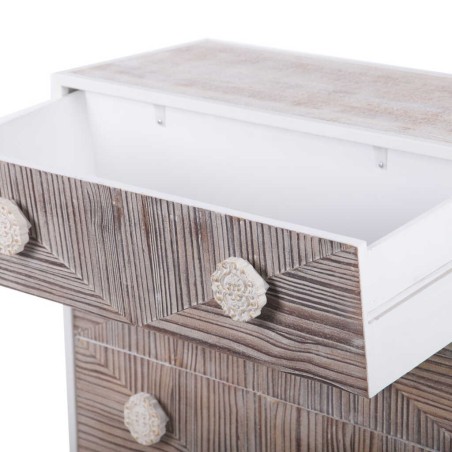 comoda metal y madera tallada 80x35x80 cm