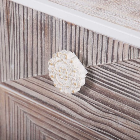 comoda metal y madera tallada 80x35x80 cm