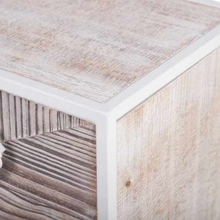 comoda metal y madera tallada 80x35x80 cm