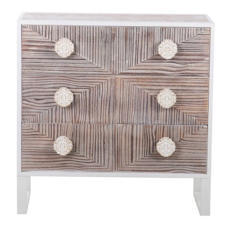 comoda metal y madera tallada 80x35x80 cm