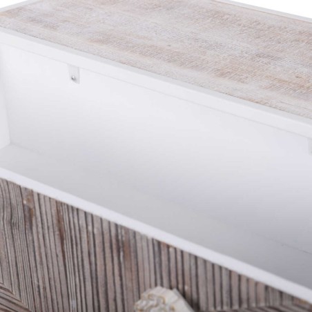 comoda metal y madera tallada 80x35x80 cm