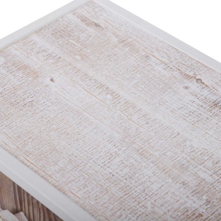 mesita metal y madera tallada 45x33x50,5 cm