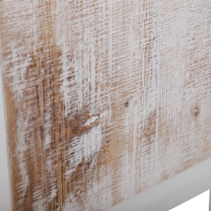 mesita metal y madera tallada 45x33x50,5 cm