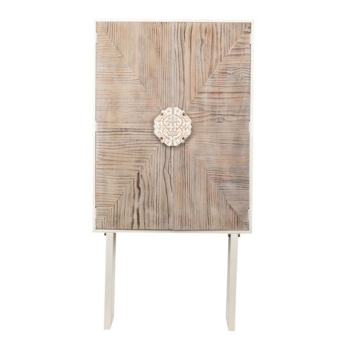 cabinet metal y madera tallada 85x38x175 cm