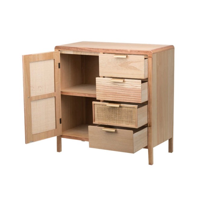 comoda madera natural 1p.-4 cj. 80x40x82 cm comoda madera natural 1p.-4 cj. 80x40x82 cm
