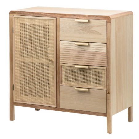 comoda madera natural 1p.-4 cj. 80x40x82 cm