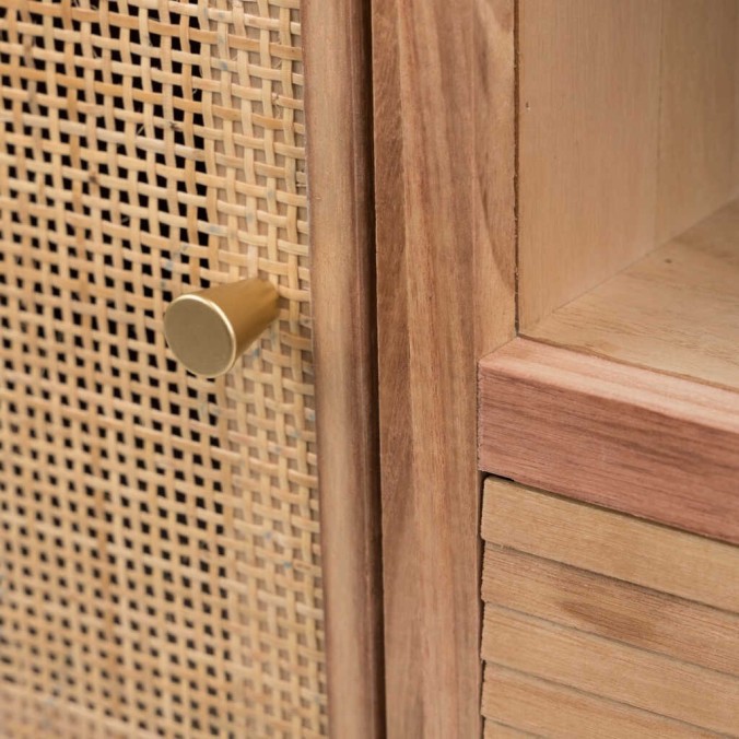 mueble tv madera natural 120x40x50 cm