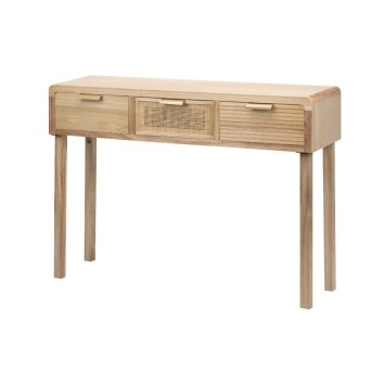 consola madera natural 110x30x78 cm