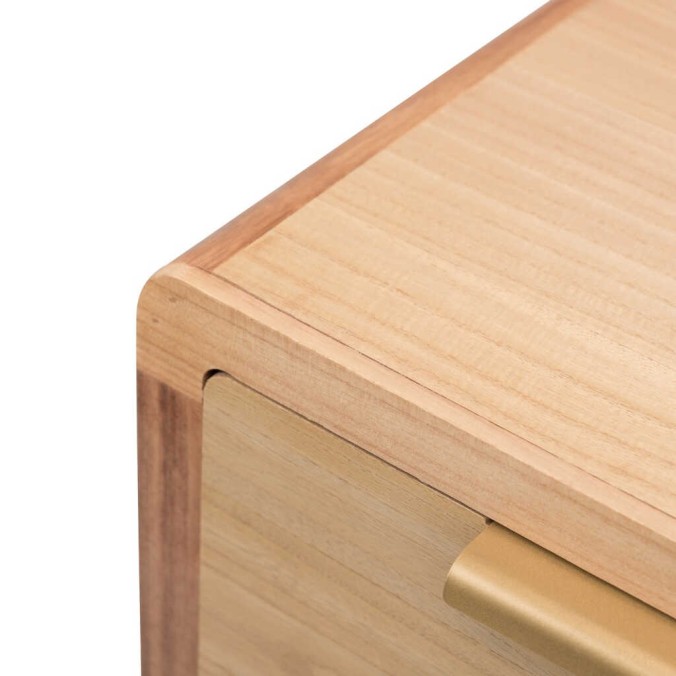 consola madera natural 110x30x78 cm