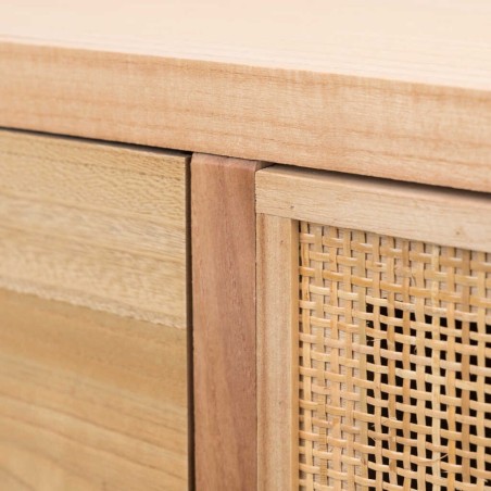 consola madera natural 110x30x78 cm