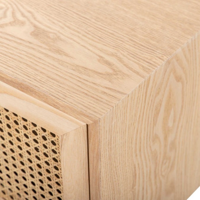 mesita rejilla con puerta madera-metal 50x40x65 cm